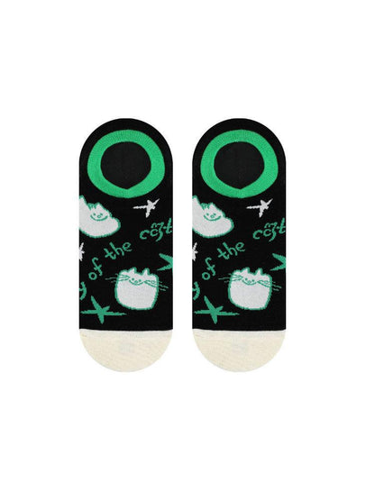 Cartoon Kitty Boat Socks