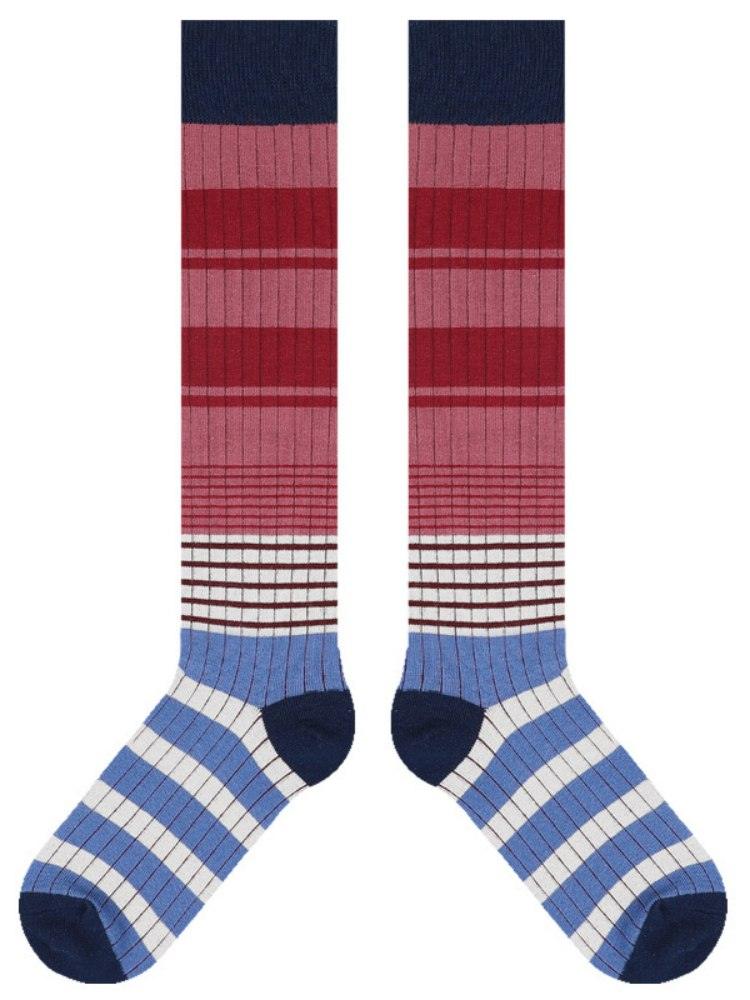 Striped Pattern Knee-High Socks