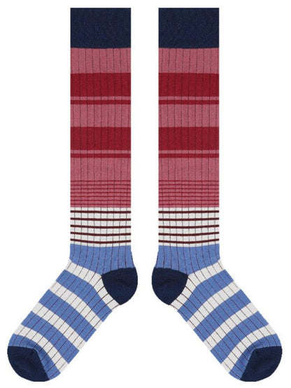 Striped Pattern Knee-High Socks