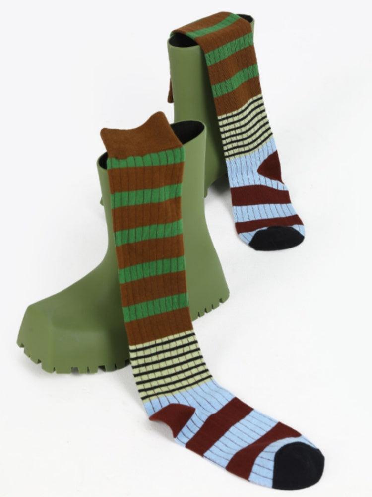 Striped Pattern Knee-High Socks
