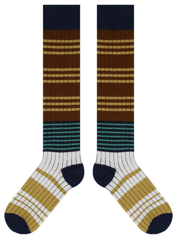 Striped Pattern Knee-High Socks