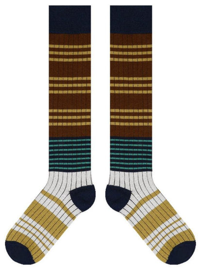 Striped Pattern Knee-High Socks