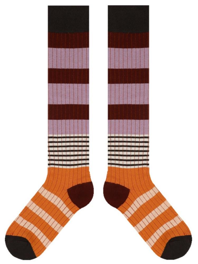 Striped Pattern Knee-High Socks