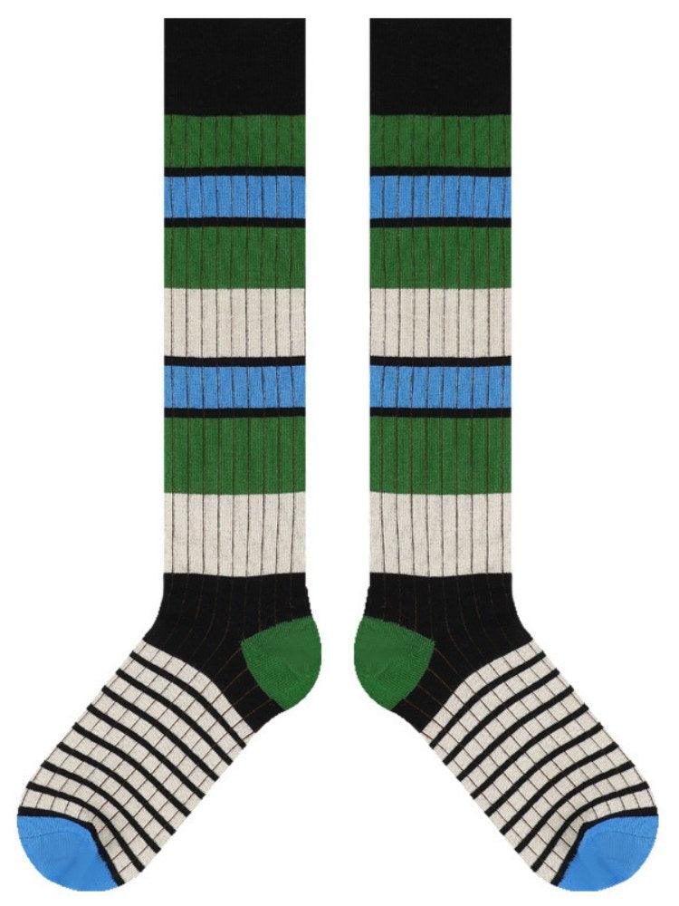 Striped Pattern Knee-High Socks