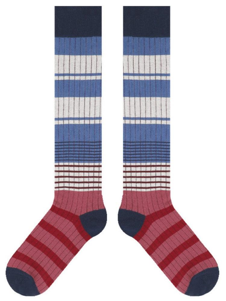 Striped Pattern Knee-High Socks