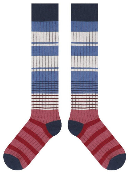 Striped Pattern Knee-High Socks