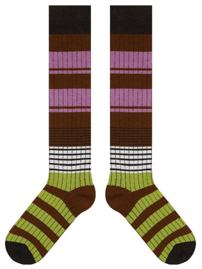 Striped Pattern Knee-High Socks