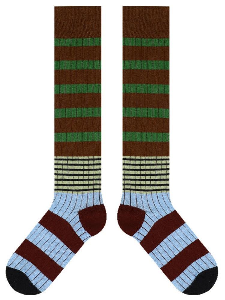 Striped Pattern Knee-High Socks