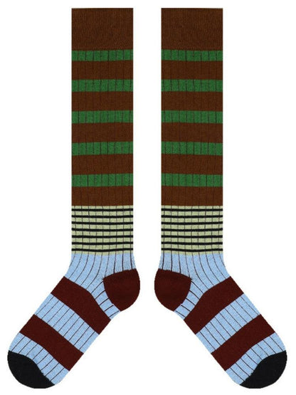 Striped Pattern Knee-High Socks