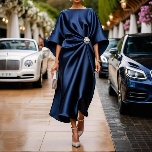 Luxe Shimmer Satin Long Dress