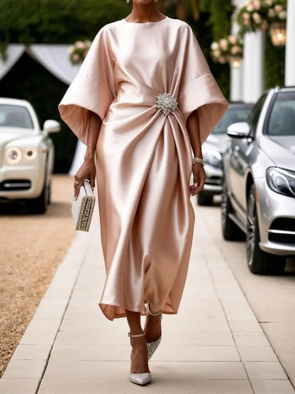 Luxe Shimmer Satin Long Dress