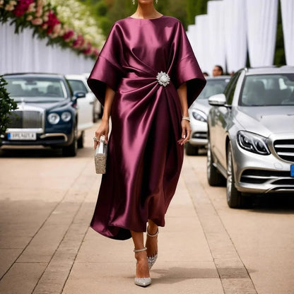 Luxe Shimmer Satin Long Dress