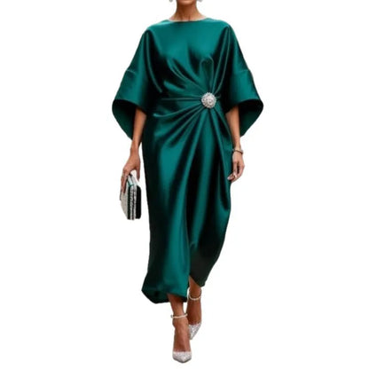 Luxe Shimmer Satin Long Dress
